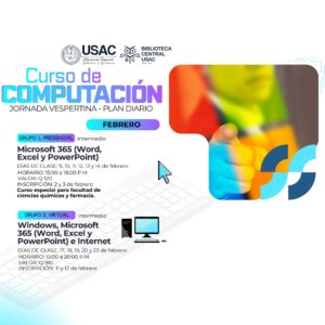 💻✨ ¡Inscripciones abiertas – Cursos de Computación Febrero! ✨💻